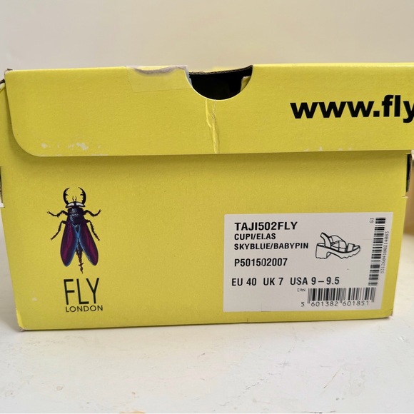 NWT Fly London Taji Sky Blue/Baby Pink Platform Sandals Size EU 40 US 9-9.5 - Picture 6 of 16